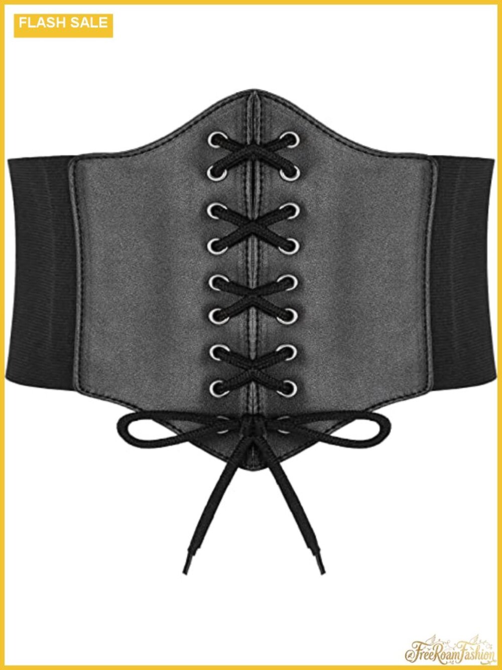 PU Leather Corset Belt Lace Up Waist Belt Bustier Vest Halloween Costume